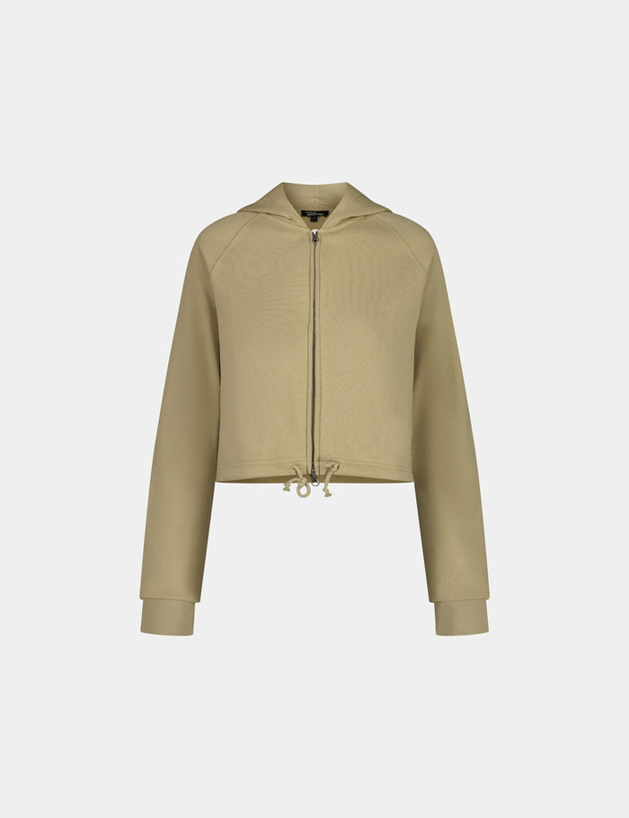 jennyfer Sweat zippé à capuche avec liens à nouer beige kaki