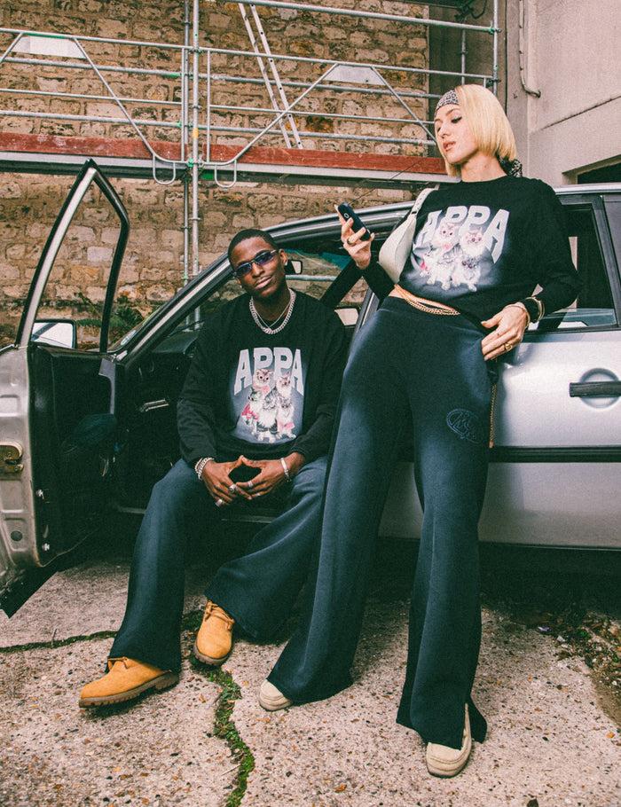 jennyfer T-shirt à manches courtes imprimé "APPA" noir Maconga x Jennyfer