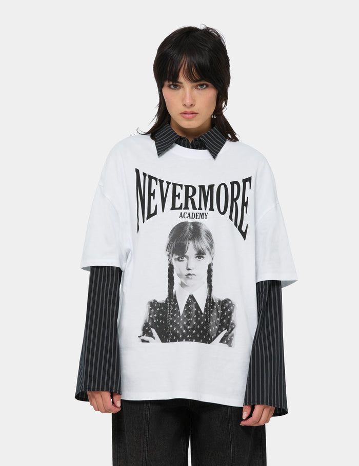 jennyfer T-shirt Wednesday x Jennyfer à motif blanc