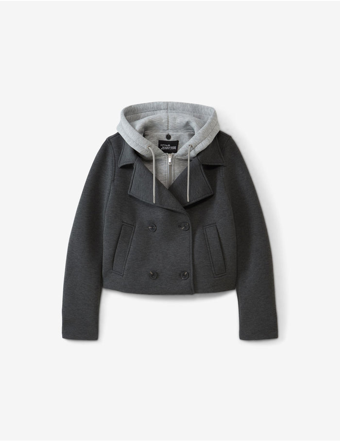 jennyfer Veste blazer courte avec gilet intégré gris foncé