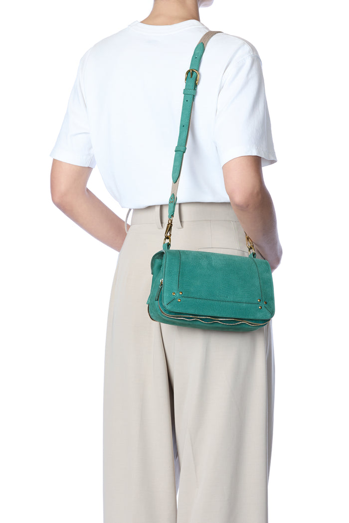 Jerome Dreyfuss Bandoulière Sangle Fine Taurillon Imprimé Croco Agave