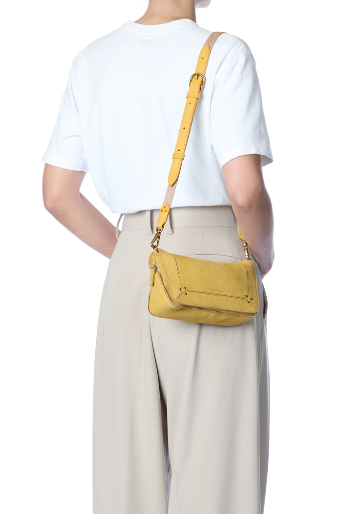 Jerome Dreyfuss Bandoulière Sangle Fine Vachette Nubuck Mimosa