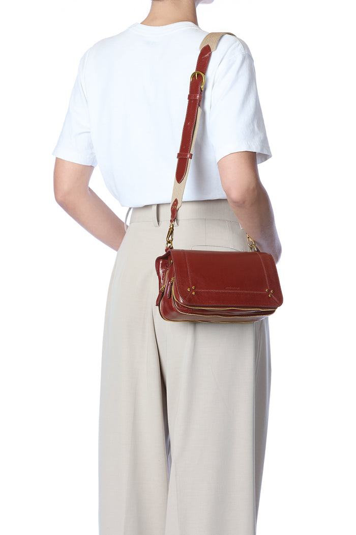 Jerome Dreyfuss Bandoulière Sangle Large Buffle Acajou