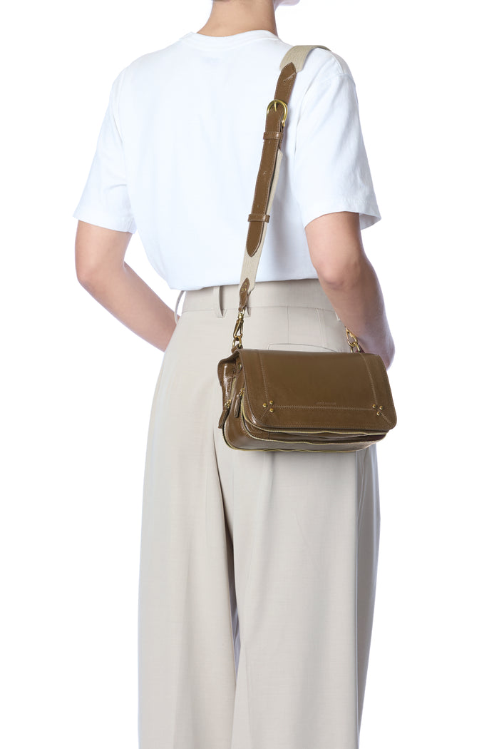 Jerome Dreyfuss Bandoulière Sangle Large Buffle Kaki