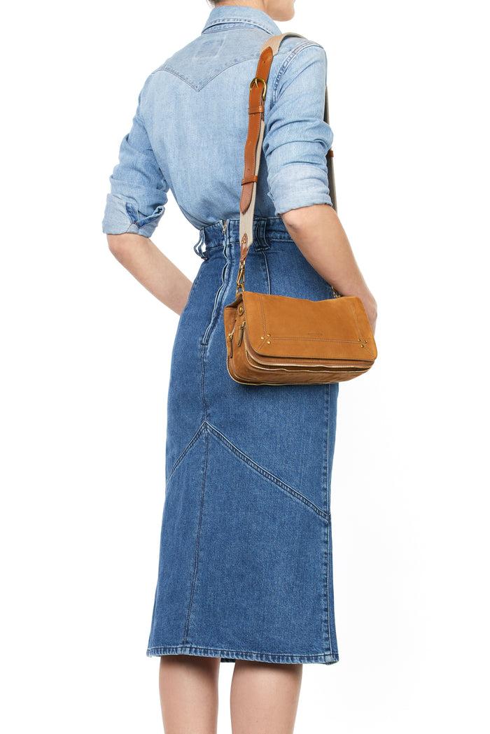 Jerome Dreyfuss Bandoulière Sangle Large Vachette Chêne