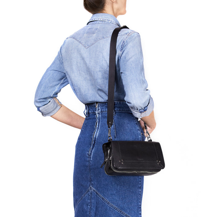 Jerome Dreyfuss Bandoulière Simple Vachette Noir Silver