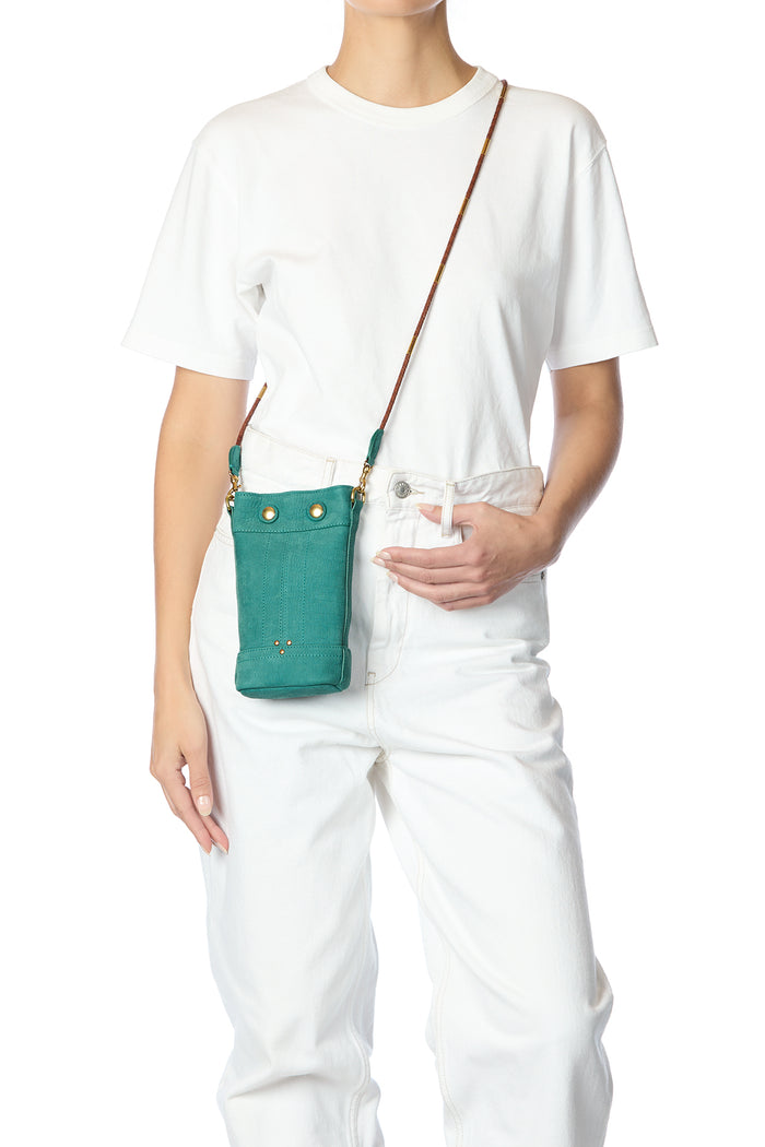 Jerome Dreyfuss Ben Mini Taurillon Imprimé Croco Agave