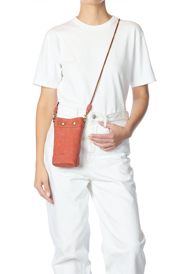 Jerome Dreyfuss Ben Mini Taurillon Imprimé Croco Terracotta