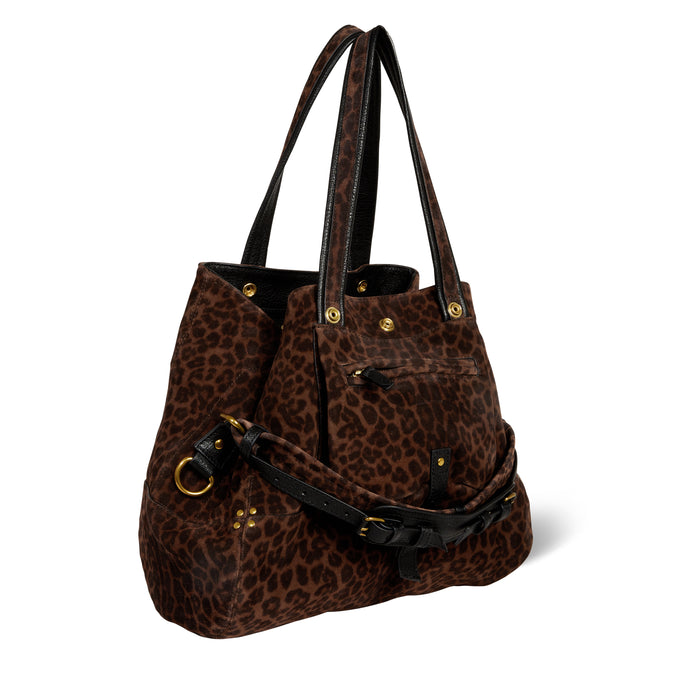 Jerome Dreyfuss Billy M Croûte Velours Imprimé Léopard Naturel