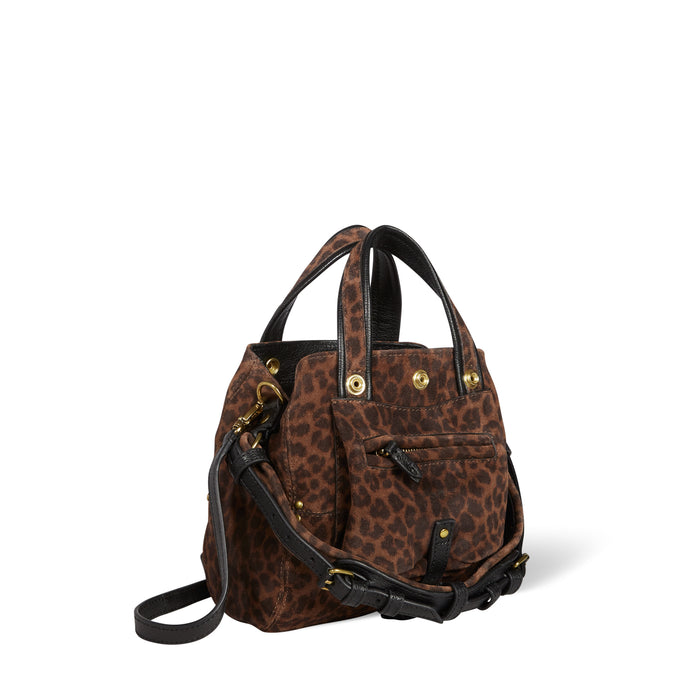 Jerome Dreyfuss Billy Nano Croûte Velours Imprimé Léopard Naturel