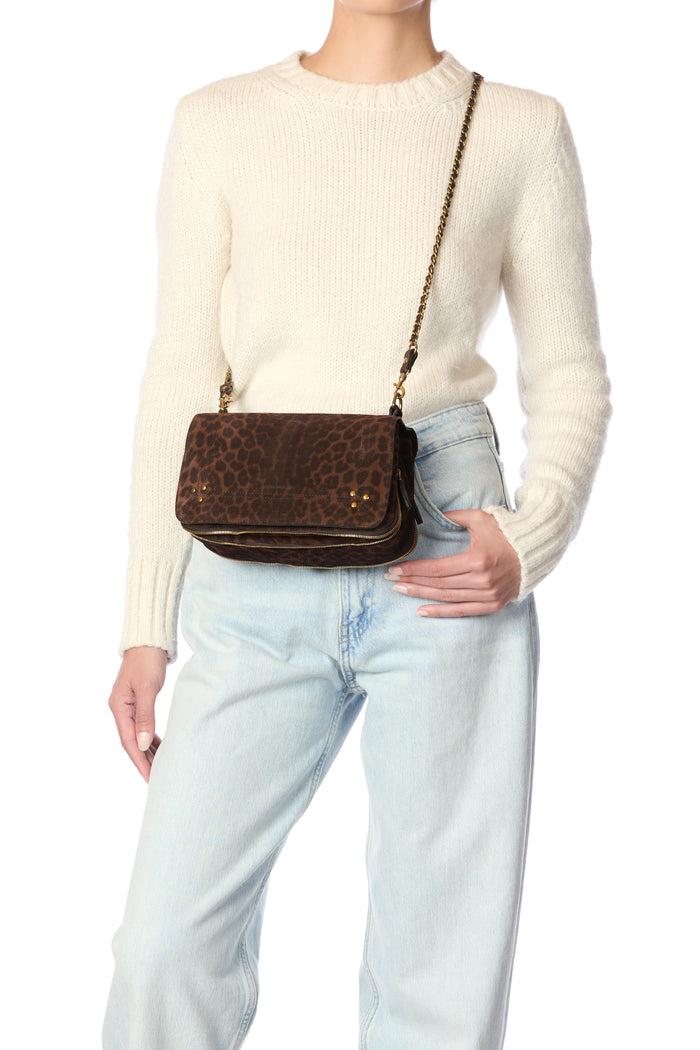 Jerome Dreyfuss Bobi Croûte Velours Imprimé Léopard Naturel