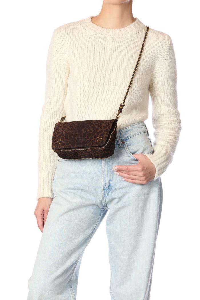 Jerome Dreyfuss Bobi S Croûte Velours Imprimé Léopard Naturel