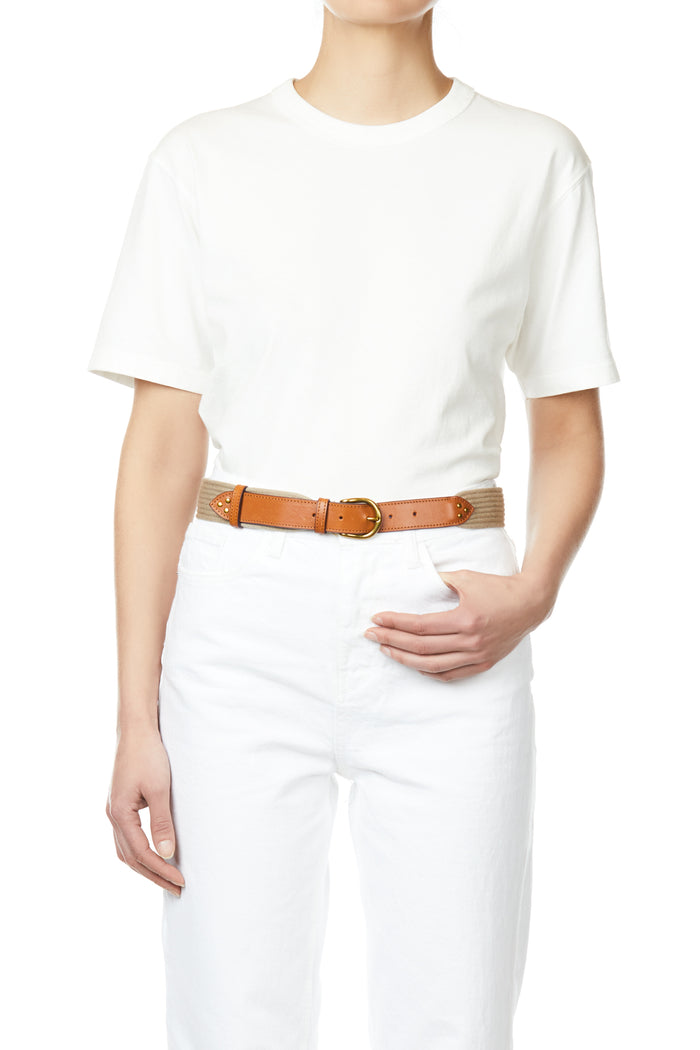 Jerome Dreyfuss Ceinture Sangle Large Vachette Chêne