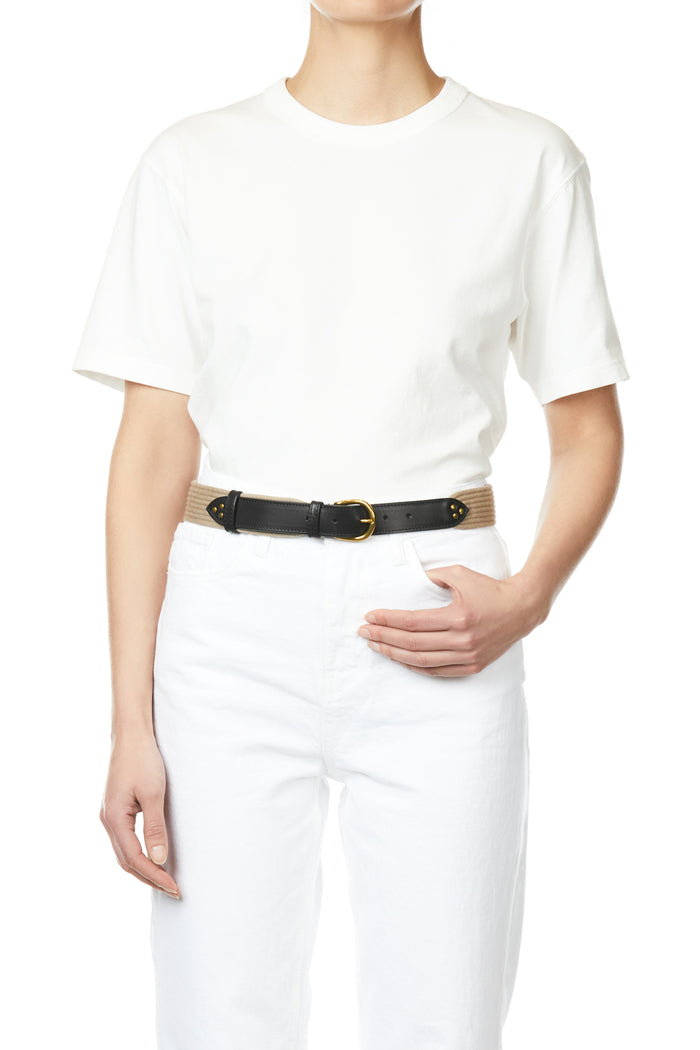 Jerome Dreyfuss Ceinture Sangle Large Vachette Naturelle