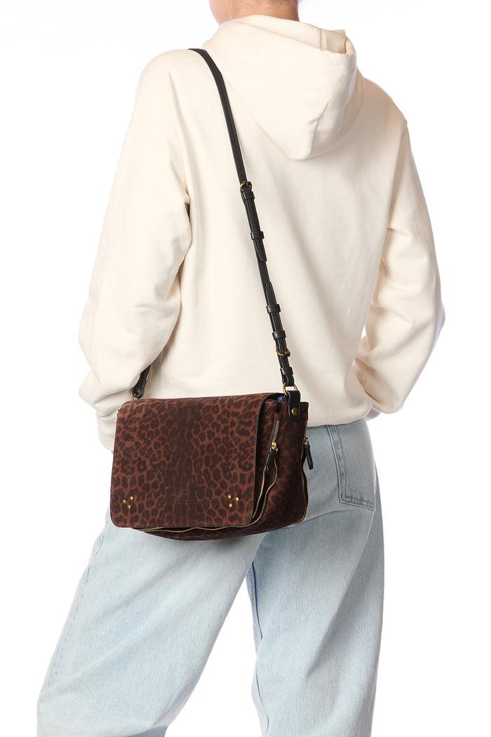 Jerome Dreyfuss Igor Croûte Velours Imprimé Léopard Naturel