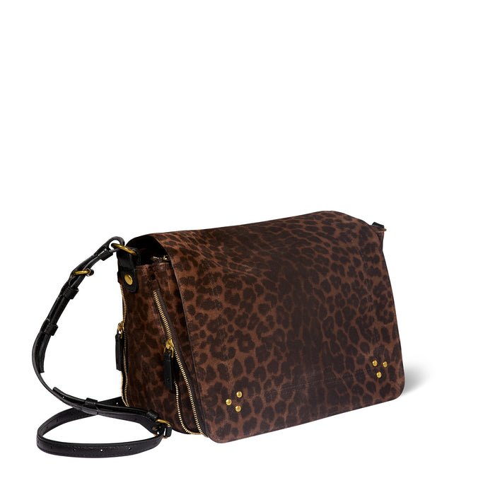 Jerome Dreyfuss Igor Croûte Velours Imprimé Léopard Naturel