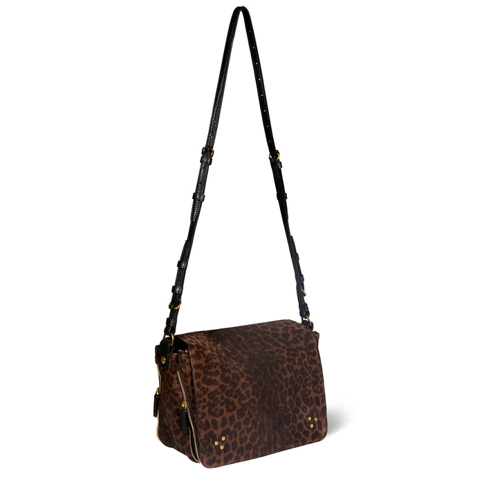 Jerome Dreyfuss Igor Croûte Velours Imprimé Léopard Naturel