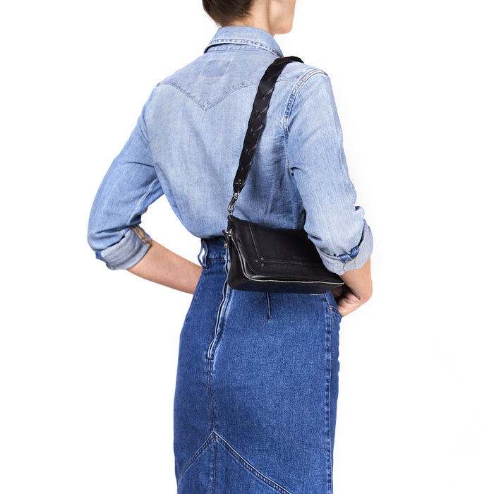 Jerome Dreyfuss Anse Tressée Vachette Noir Silver