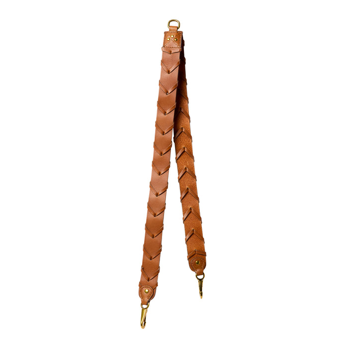 Jerome Dreyfuss Bandoulière Tressée Vachette Chêne