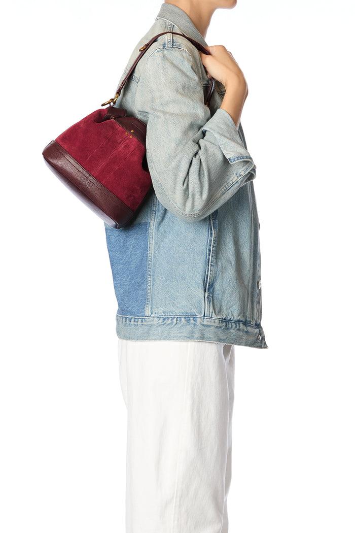 Jerome Dreyfuss Ben S Croute Velours Burgundy