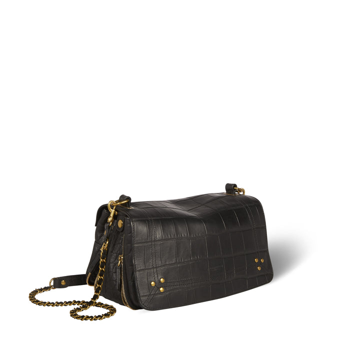 Jerome Dreyfuss Bobi Vachette Imprimé Croco Noir