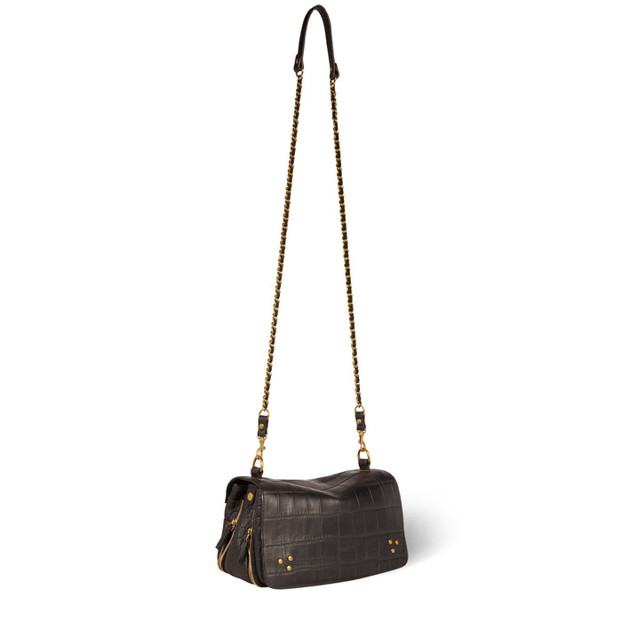 Jerome Dreyfuss Bobi Vachette Imprimé Croco Noir