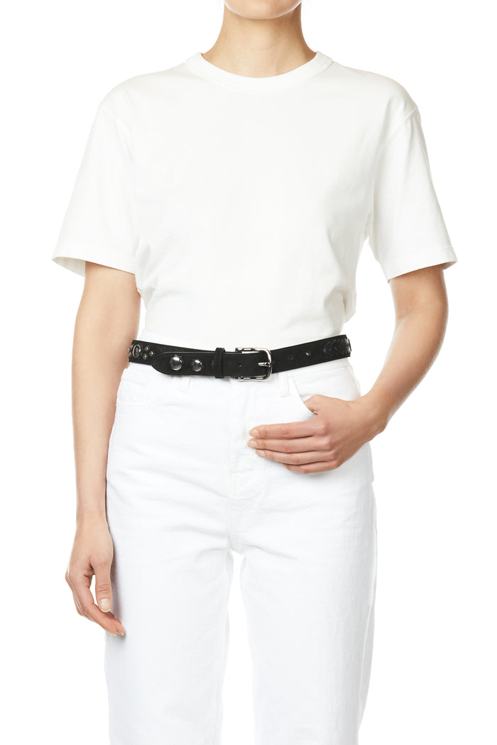 Jerome Dreyfuss Ceinture Gaucho Split Suede Noir