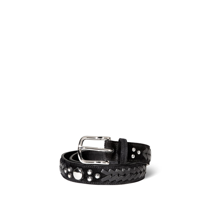 jerome dreyfuss Ceinture Gaucho Split Suede Noir