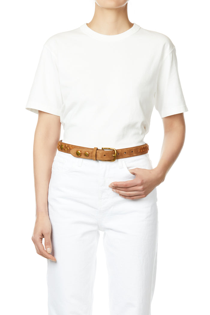 Jerome Dreyfuss Ceinture Gaucho Split Suede Tabac