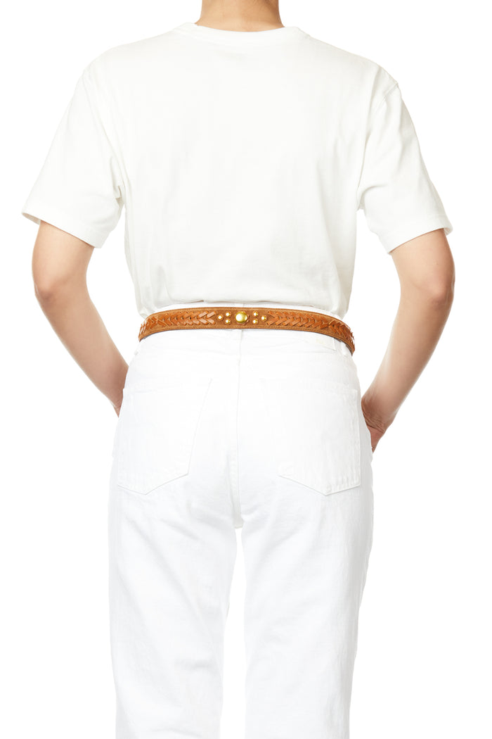 Jerome Dreyfuss Ceinture Gaucho Split Suede Tabac