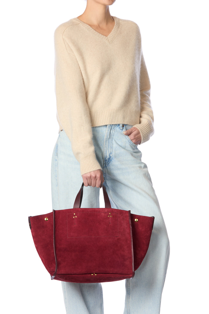 Jerome Dreyfuss Léon M Croute Velours Burgundy