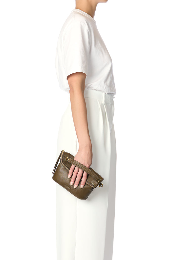 Jerome Dreyfuss Lucky Pochette Buffle Kaki