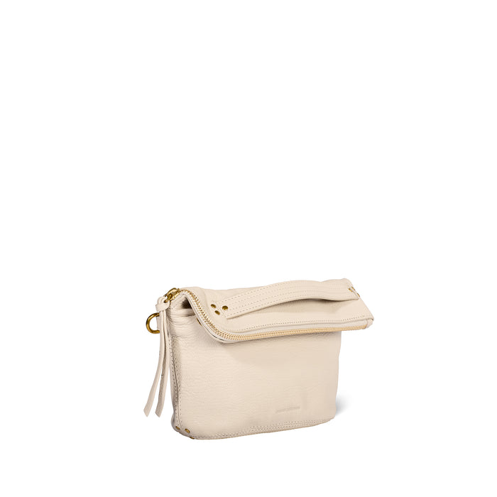 Jerome Dreyfuss Lucky Pochette Chèvre Ecru Grainé