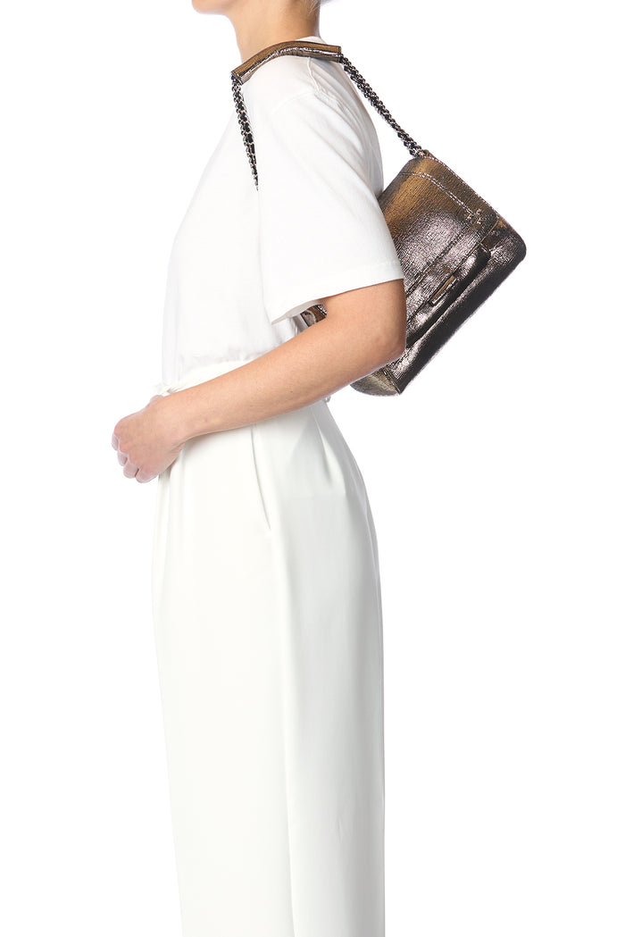 Jerome Dreyfuss Lulu M Chèvre Lamé Champagne