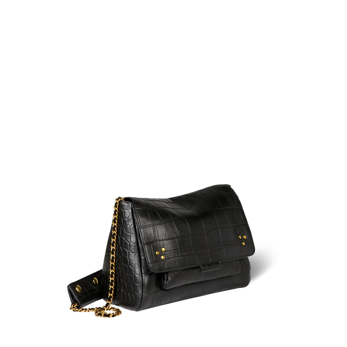 Jerome Dreyfuss Lulu M Vachette Imprimé Croco Noir