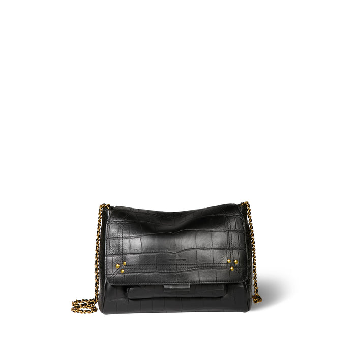 jerome dreyfuss Lulu M Vachette Imprimé Croco Noir