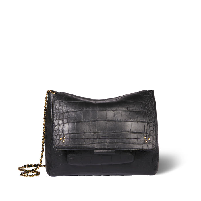 jerome dreyfuss Lulu XL Vachette Croco Noir