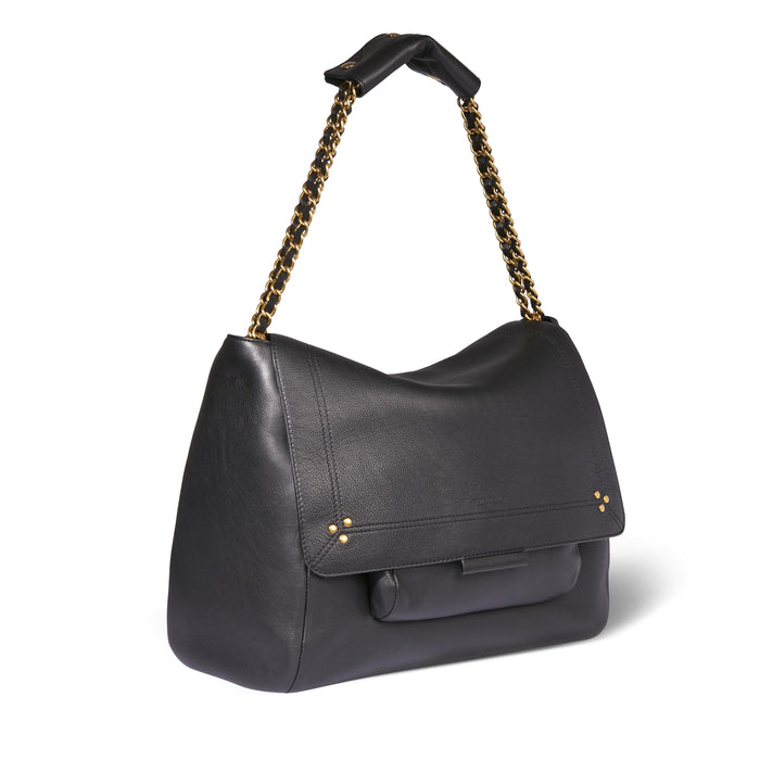 Jerome Dreyfuss Lulu XL Veau Noir Brass