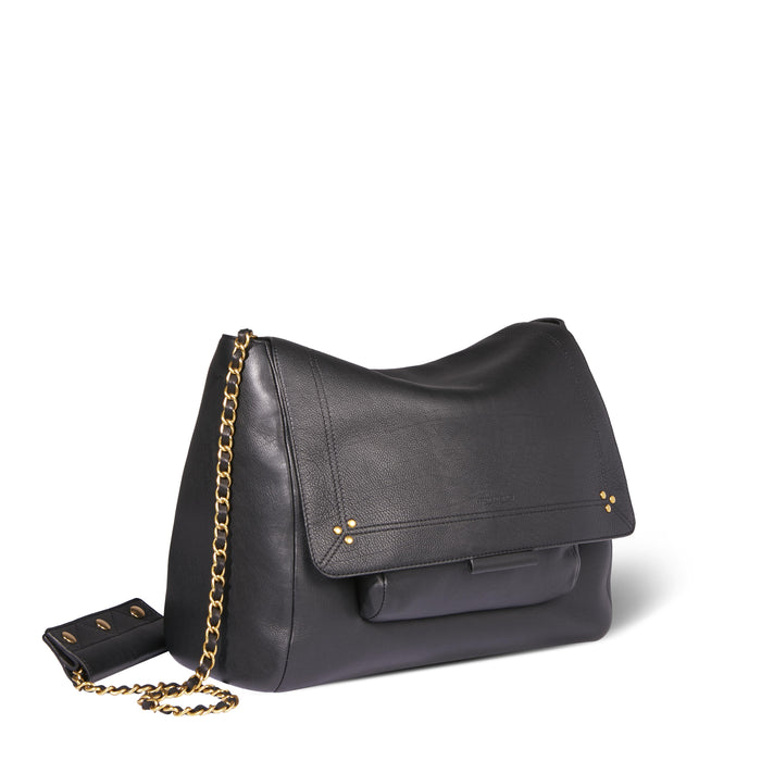 Jerome Dreyfuss Lulu XL Veau Noir Brass