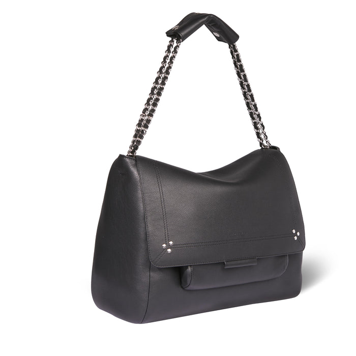 Jerome Dreyfuss Lulu XL Veau Noir Silver