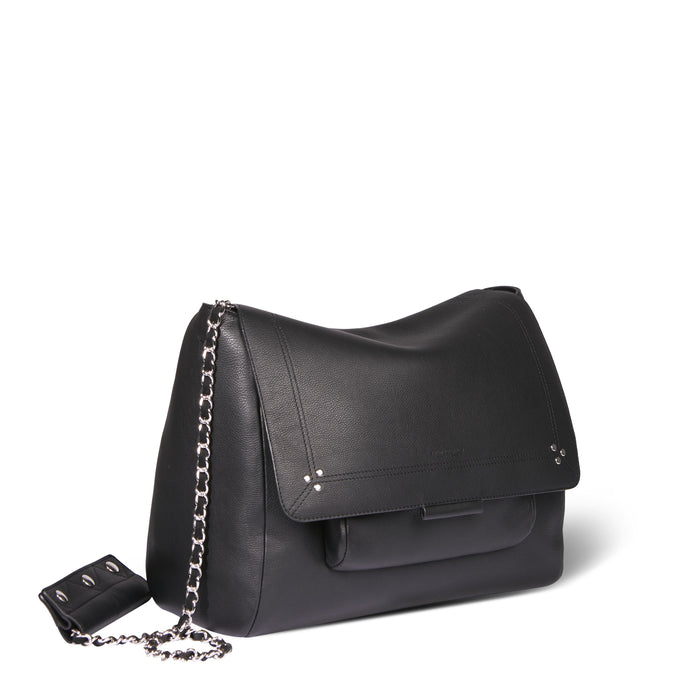 Jerome Dreyfuss Lulu XL Veau Noir Silver