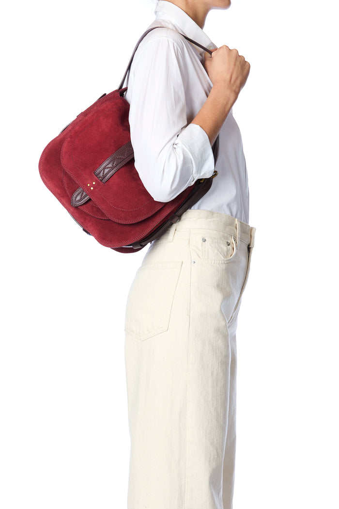 Jerome Dreyfuss Mario Croute Velours Burgundy