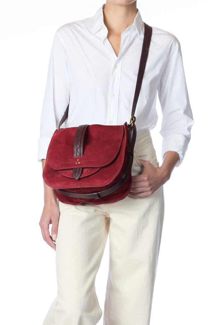 Jerome Dreyfuss Mario Croute Velours Burgundy