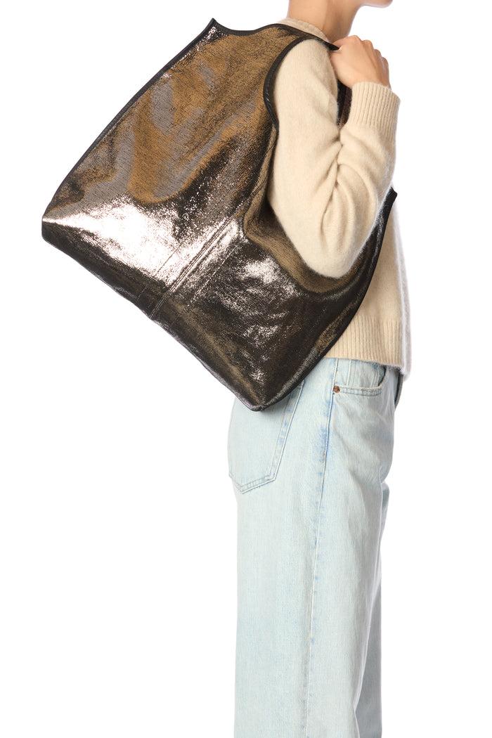 Jerome Dreyfuss Paco Chèvre Lamé Champagne