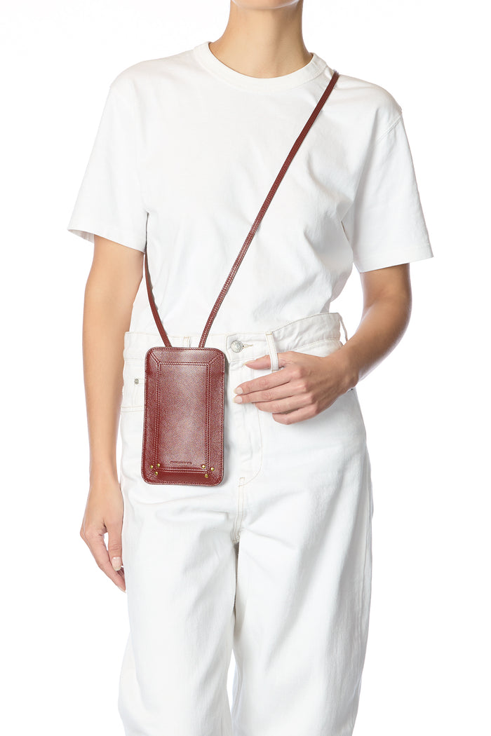 Jerome Dreyfuss Porte Mobile Buffle Acajou