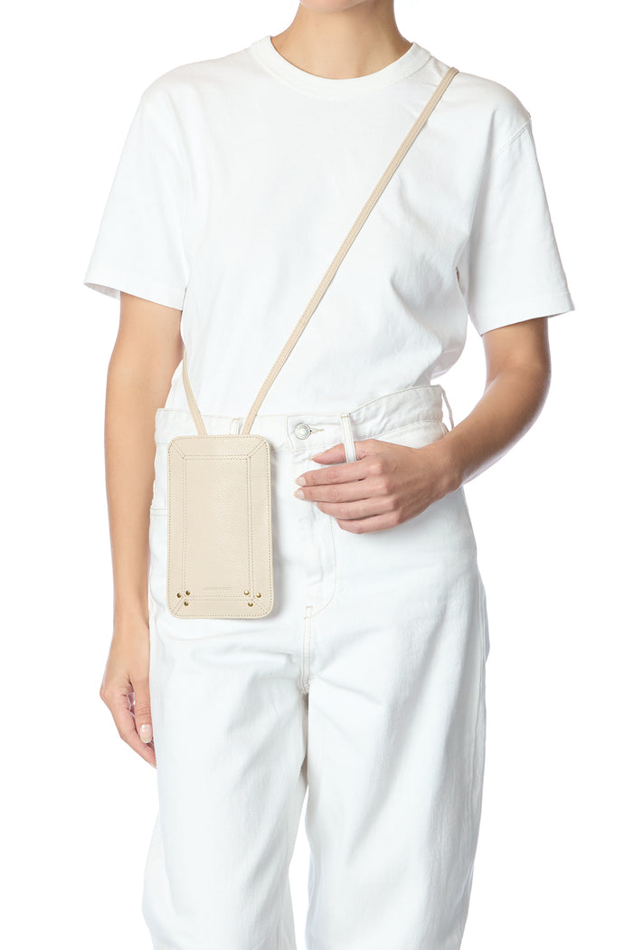 Jerome Dreyfuss Porte Mobile Chèvre Ecru Grainé