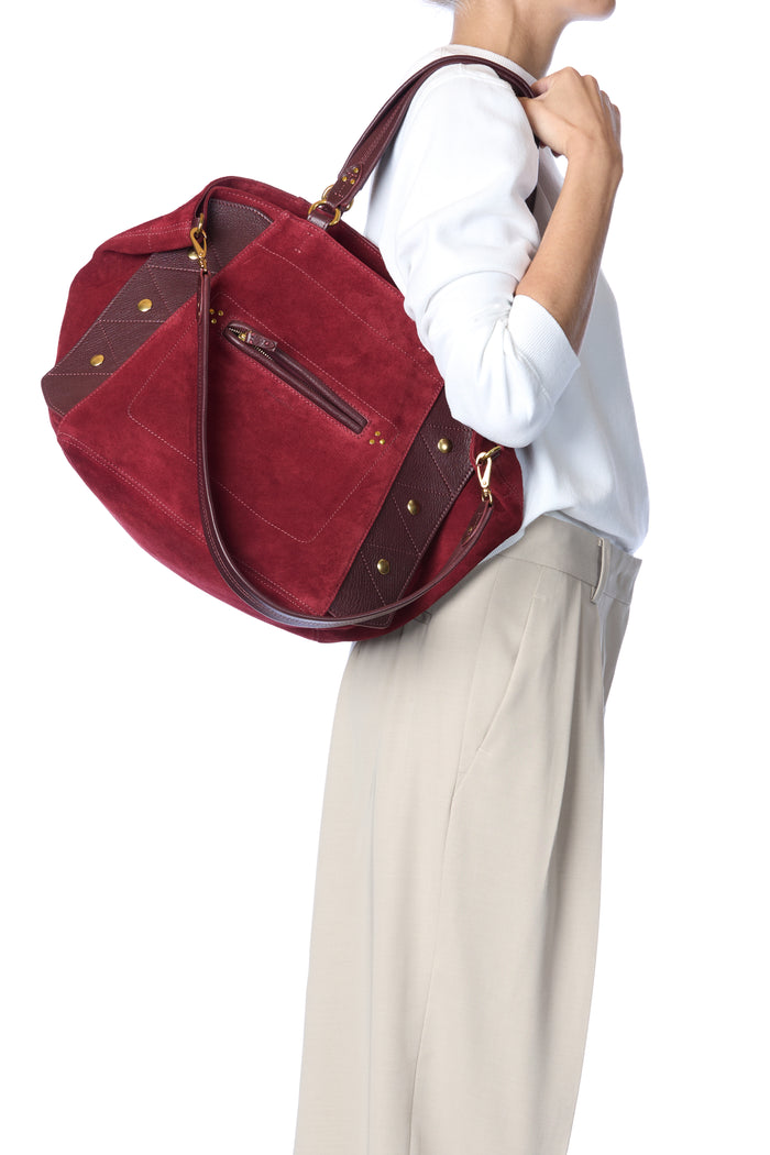 Jerome Dreyfuss Roger Croute Velours Burgundy