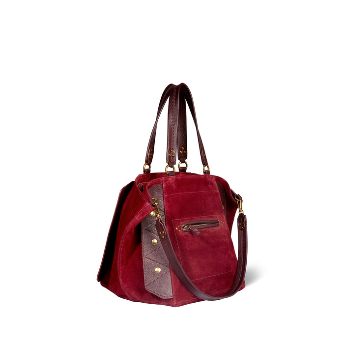 Jerome Dreyfuss Roger Croute Velours Burgundy