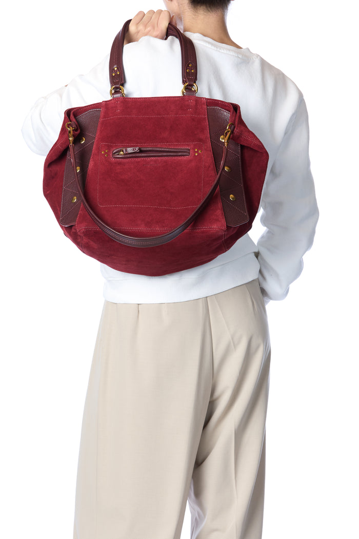 Jerome Dreyfuss Roger Croute Velours Burgundy