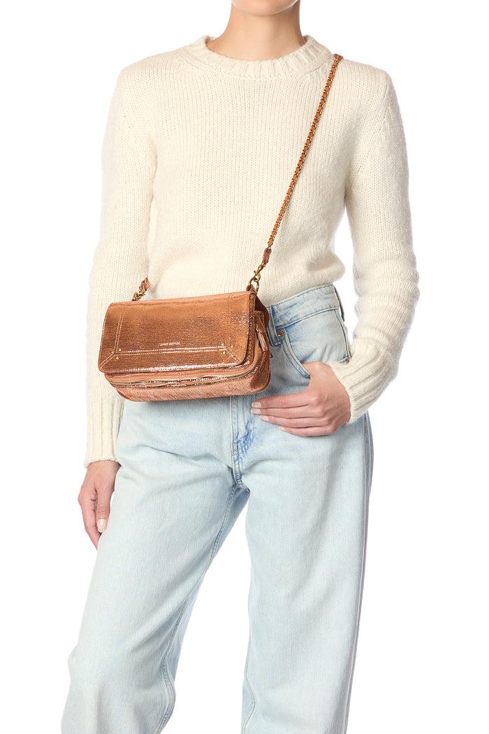 Jerome Dreyfuss Sac Bobi Chèvre Lamé Rose Gold